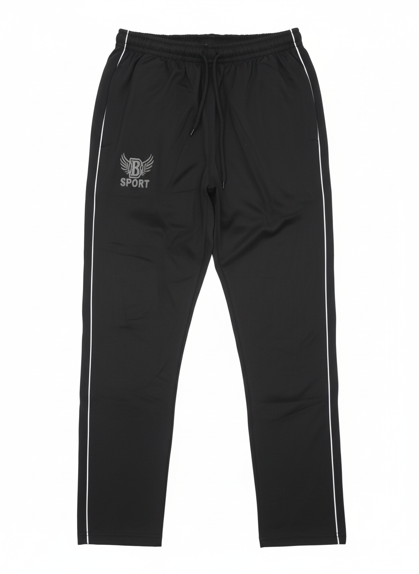 Men’s 3-Color Track Pants – Blue, Black & White | B Sport Comfortable Slim Fit Joggers with Side Stripes | Gym & Casual Wear